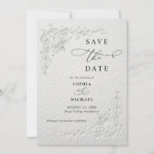 Invitation Faux Embossed Floral Wedding Save the Date I (Devant)