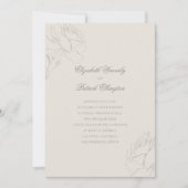 Invitation Faux Embossed Roses Ecru Modern Classic Wedding (Devant)