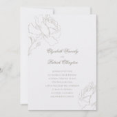 Invitation Faux Embossed Roses Pearl Formal Classic Wedding (Devant)