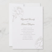 Invitation Faux Embossed Roses Pearl Modern Classic Wedding (Devant)