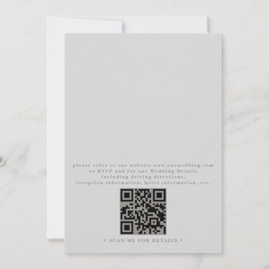 Invitation Faux Embossed Seashell Formal QR Code Wedding (Dos)