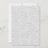 Invitation Faux Embossed White Roses Wedding Rehearsal Dinner (Dos)