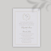 Invitation Faux Embossés Ancre Wreath Mariage classique