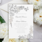Invitation Faux Embossés Frame Formal Classic Mariage
