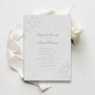 Invitation Faux Embossés Rose ivoire Moderne Mariage classiqu