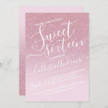 Invitation Faux Faux rose Fille Parties scintillant Ombre Swe<br><div class="desc">Cette invitation élégante, élégante et chic à la fête d'sweet sixteen est idéale pour la jeune adolescente branchée et élégante. Il représente une parties scintillant étincelante rose rose imitant et un dégradé d'ombre rose vif avec une configuration de typographie de script cursive personnalisée. C'est une touche glamour, féminine, simple et...</div>