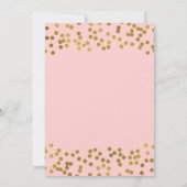 Invitation Faux Foil Confetti Dots Rose Pâle & Or (Dos)