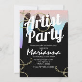Invitation Faux Foil Foil Art Anniversaire (Devant)