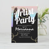 Invitation Faux Foil Foil Art Anniversaire (Debout devant)