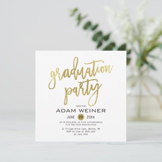 Invitation Faux Gold (Debout devant)