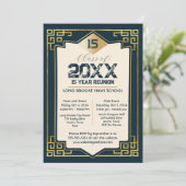 Invitation Faux Gold Art Déco 15 Année Réunion du lycée (Debout devant)