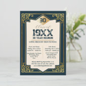 Invitation Faux Gold Art Déco 30 Année Réunion lycée (Debout devant)