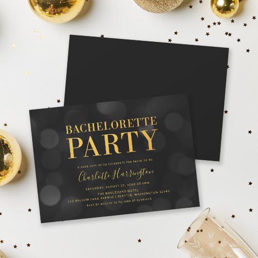 Invitation Faux Gold Bachelorette Party