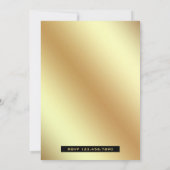 Invitation Faux Gold Ballet Girl Ballerina Anniversaire (Dos)