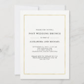 Invitation Faux Gold Border Post Mariage Brunch (Devant)