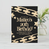 Invitation Faux Gold Chain Block Party Hip hop Star (Debout devant)