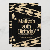 Invitation Faux Gold Chain Block Party Hip hop Star (Devant / Derrière)