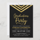 Invitation Faux Gold Chevron Parti de Graduation (Devant)