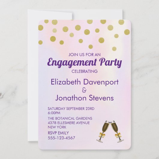Invitation Faux Gold Confetti (Devant)