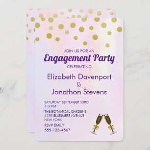 Invitation Faux Gold Confetti