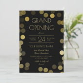 Invitation Faux Gold Confetti Business Grand Ouverture (Debout devant)