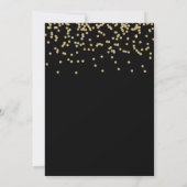 Invitation Faux Gold Confetti en noir| 80e anniversaire (Dos)