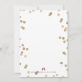 Invitation Faux Gold Confetti Moderne Baby Sprinkle Invitatio (Dos)