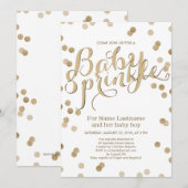 Invitation Faux Gold Confetti Moderne Baby Sprinkle Invitatio (Devant / Derrière)