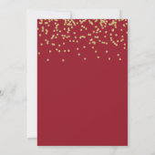 Invitation Faux Gold Confetti Red Merry Christmas Party (Dos)