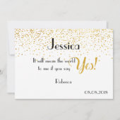 Invitation Faux Gold Confetti Serez-vous ma servante d'honneu (Dos)