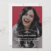 Invitation Faux Gold Congrats Trois Fêtes Photo Graduation (Dos)