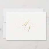 Invitation Faux Gold Elegant Calligraphie Fiançailles Monogra (Dos)