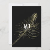 Invitation Faux Gold Feather Botanique Black Mariage Suite (Dos)