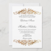 Invitation Faux Gold Flourish Damask (Devant)