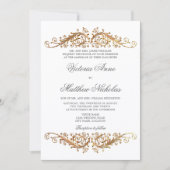 Invitation Faux Gold Flourish Damask (Devant)