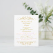 Invitation Faux Gold Flourish Mariage damassé Détails (Debout devant)