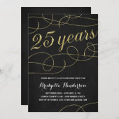 Invitation Faux Gold Foil 25e anniversaire (Devant / Derrière)
