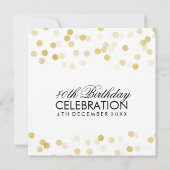 Invitation Faux Gold Foil 40th Birthday Party Lumières Partie (Dos)