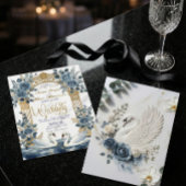 Invitation Faux Gold Foil Arch Marble Swans Fairytale