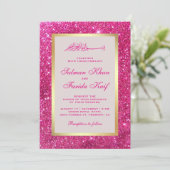 Invitation Faux Gold Foil Bright rose Parties scintillant Mar (Debout devant)