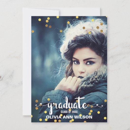 Invitation Faux Gold Foil Confetti (Devant)