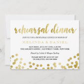 Invitation Faux Gold Foil Confetti | Dîner de répétition (Devant)