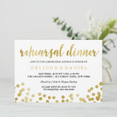 Invitation Faux Gold Foil Confetti | Dîner de répétition (Debout devant)