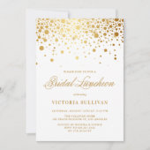 Invitation Faux Gold Foil Confetti Dots Bridal Luncheon (Devant)