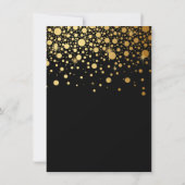 Invitation Faux Gold Foil Confetti | Fête des mariées noire (Dos)