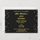 Invitation Faux Gold Foil Confetti Noir 85e anniversaire (Dos)