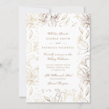 Faux Gold Foil Flowers main dessiné élégant mariag