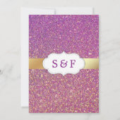 Invitation Faux Gold Foil Purple Parties scintillant Mariage (Dos)