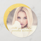 Invitation Faux Gold Foil Script 2016 Graduation Party (Devant / Derrière)