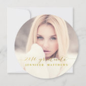 Invitation Faux Gold Foil Script 2016 Graduation Party (Devant)